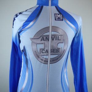 Santini blue long sleeve cycling zip jacket L